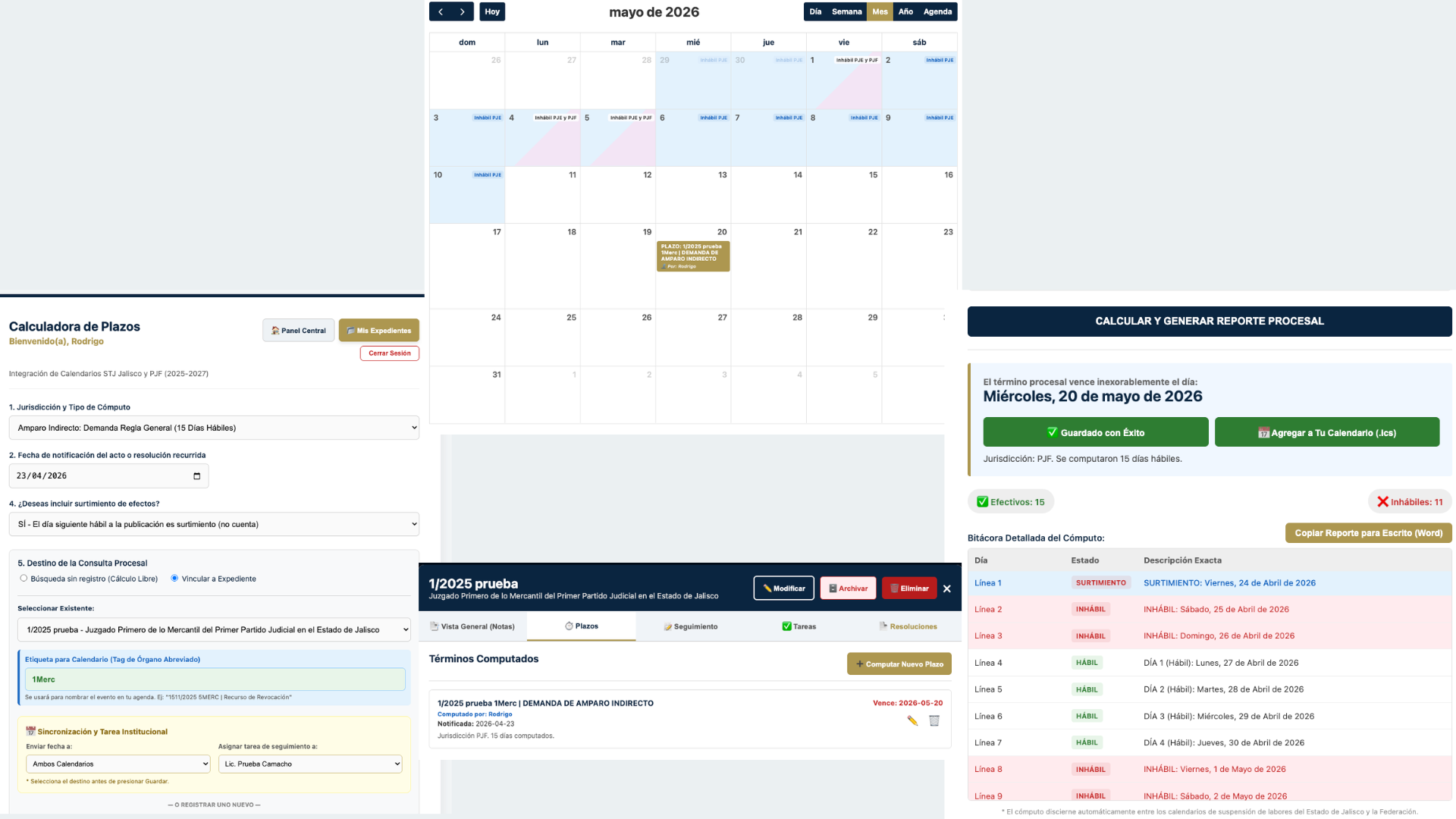 Cómputo de Plazos, Software para control de expedientes jurídicos y agenda para abogados en México